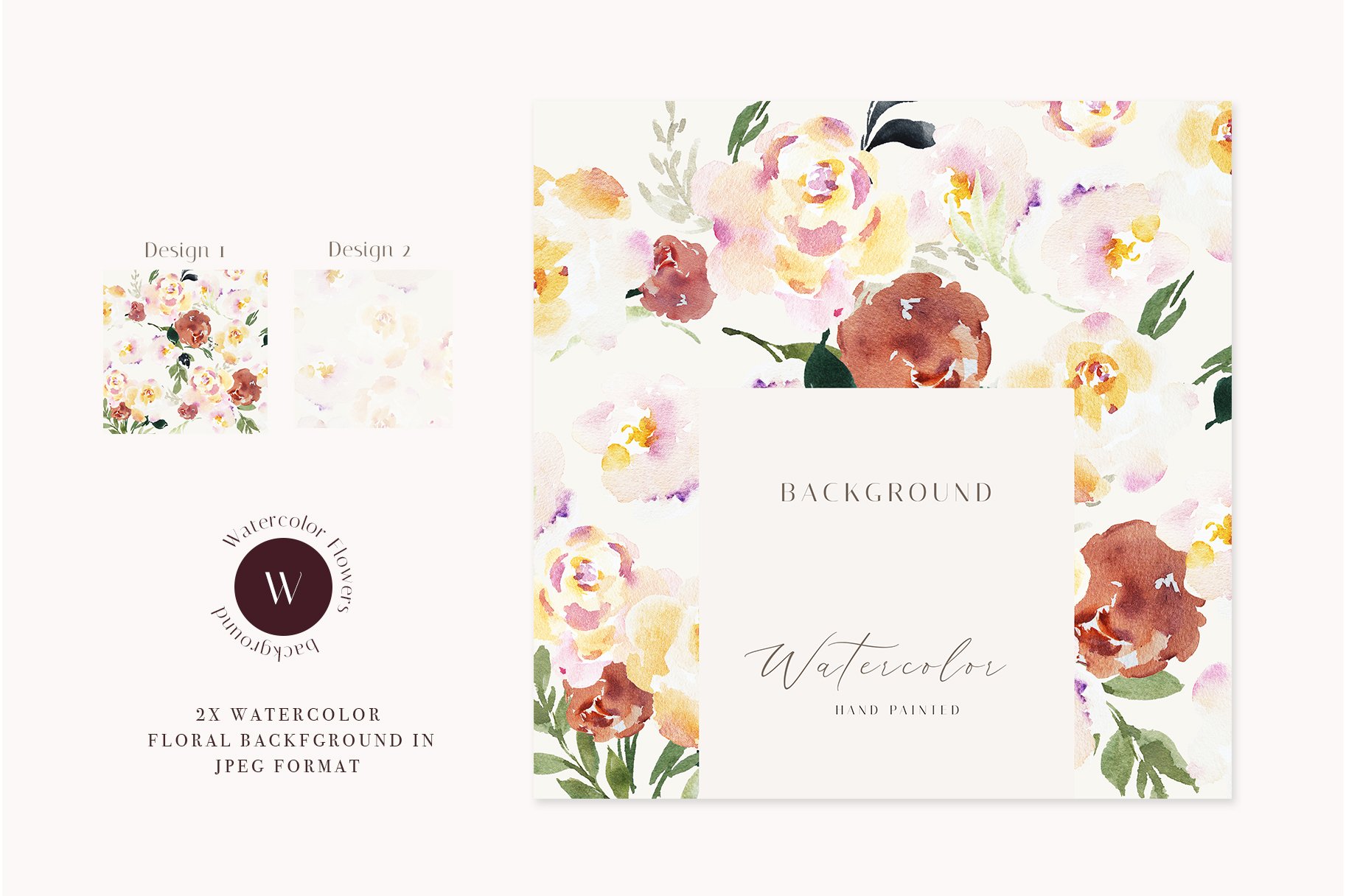 Flower Pattern Watercolor Background Flowers Collection Design Cuts