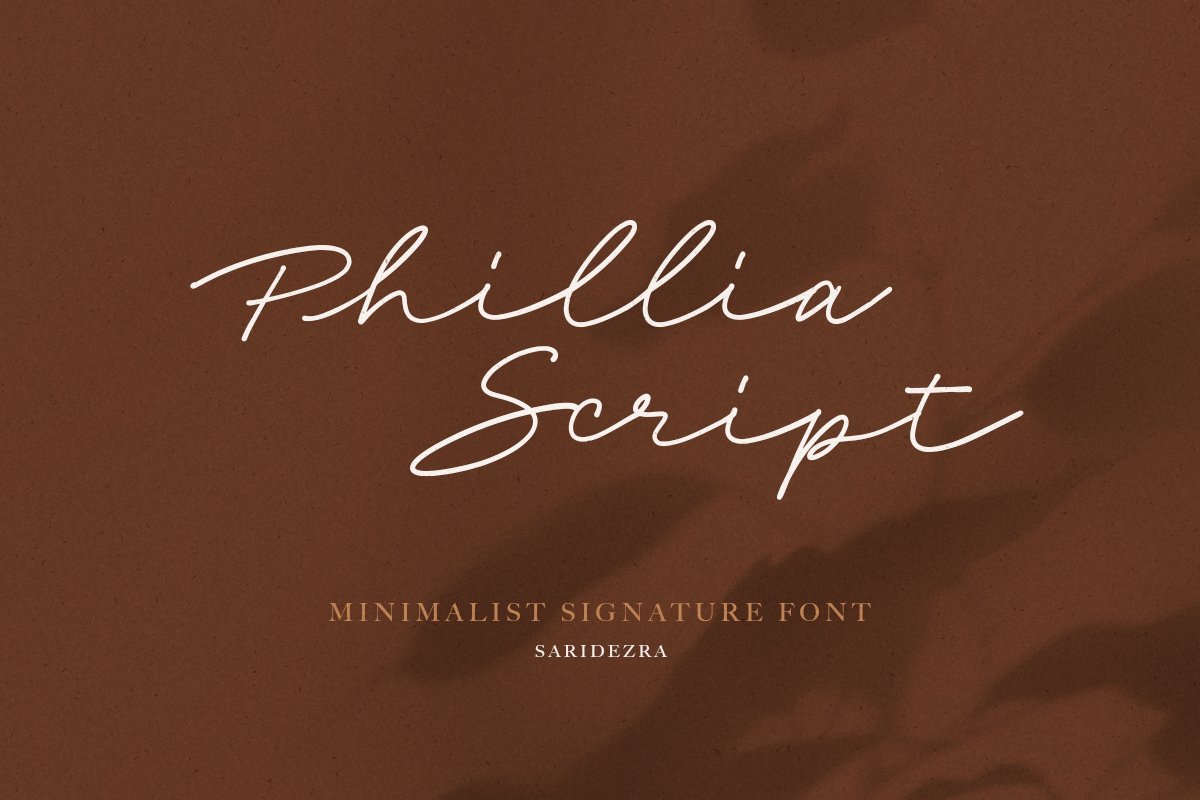 Phillia Minimalist Signature Font Design Cuts