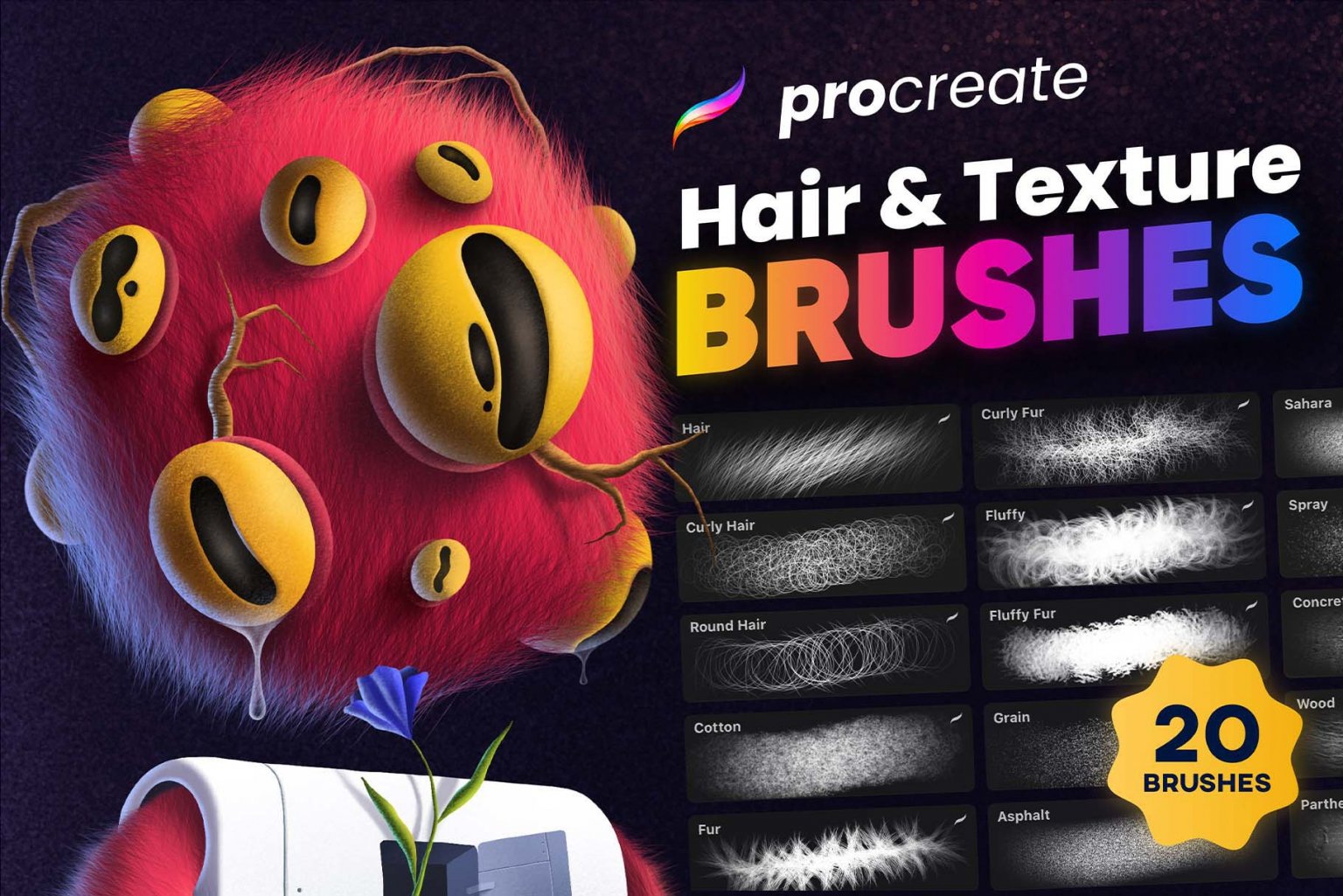 Hair Texture Brushes For Procreate Design Cuts