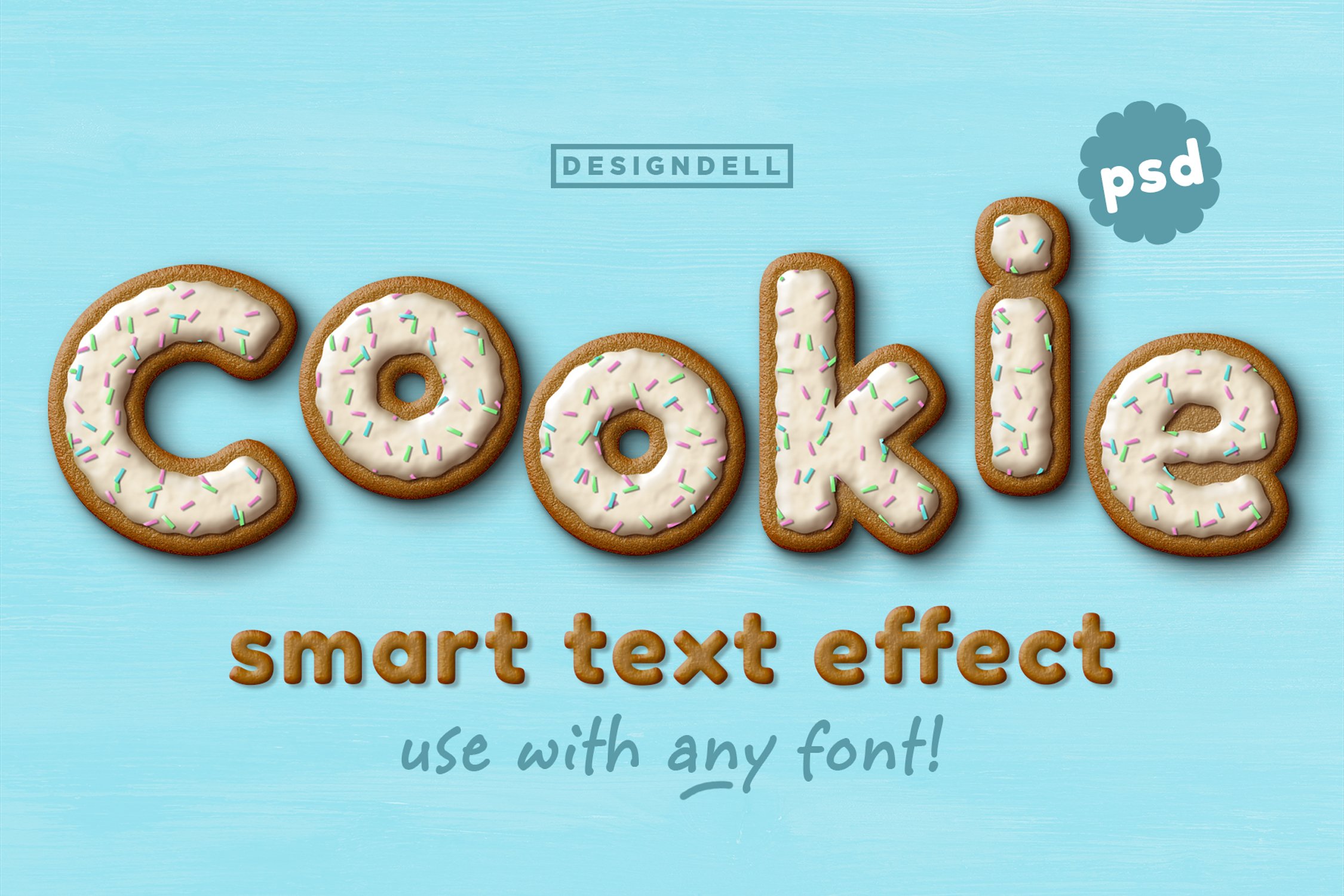 Cookie Text Effect For Photoshop Design Cuts