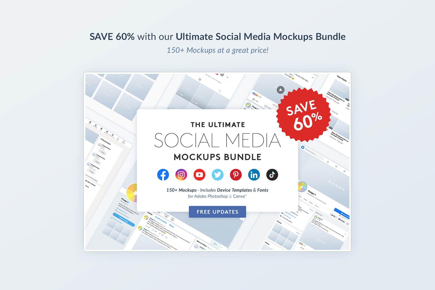 Youtube Social Media Mockups Bundle Design Cuts