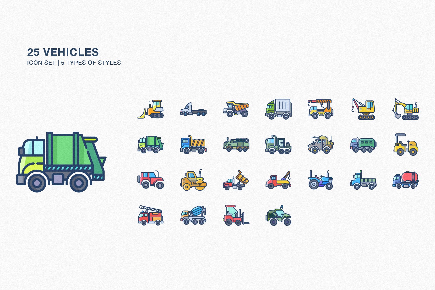 Vehicle Icon Set Design Cuts