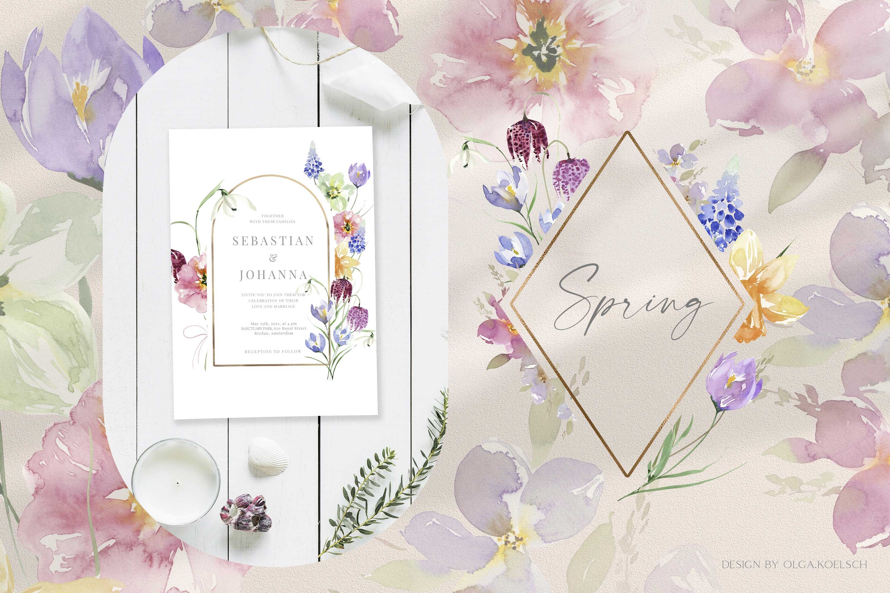 Watercolor Wildflowers Collection Design Cuts