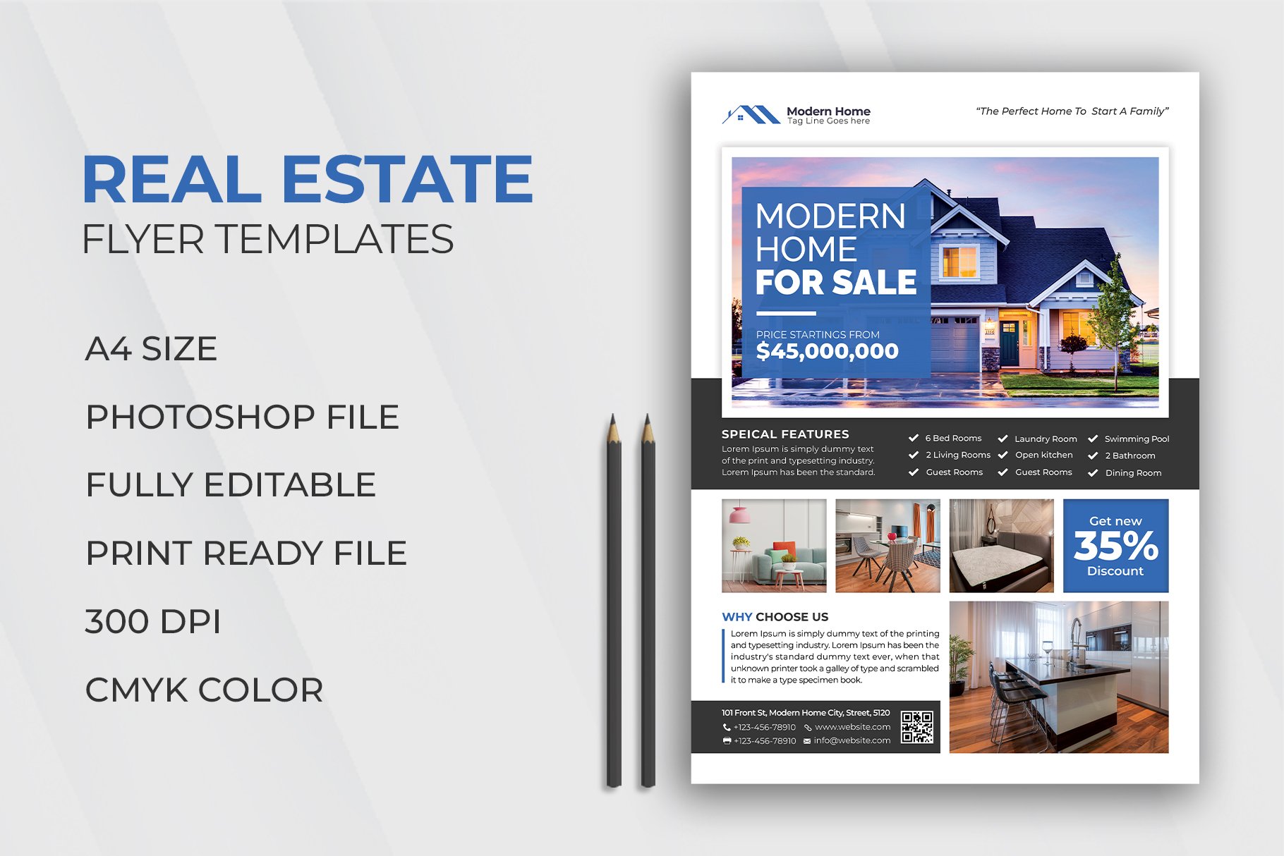 Real Estate Flyer Template Design Cuts