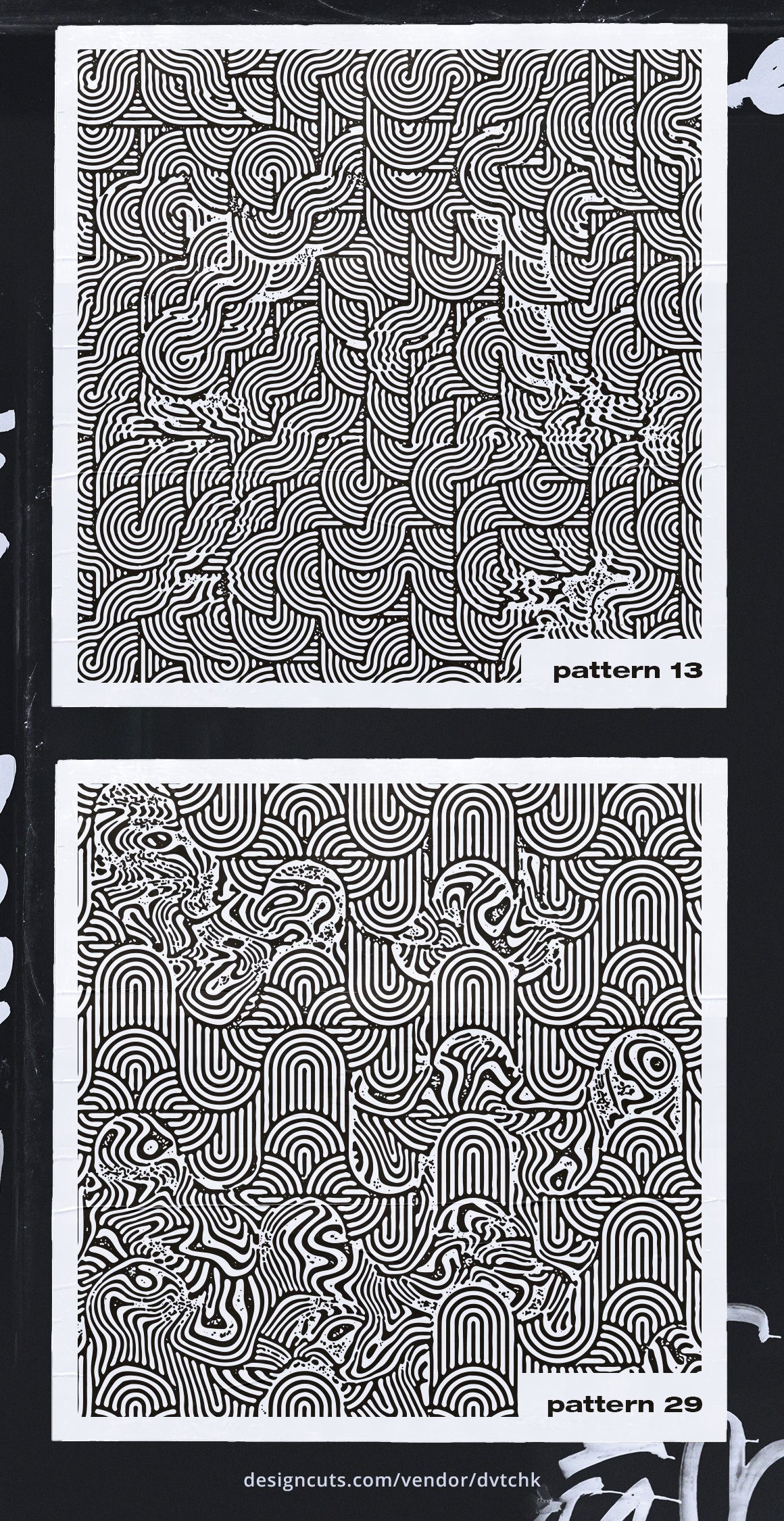 Distressed Seamless Patterns Design Cuts