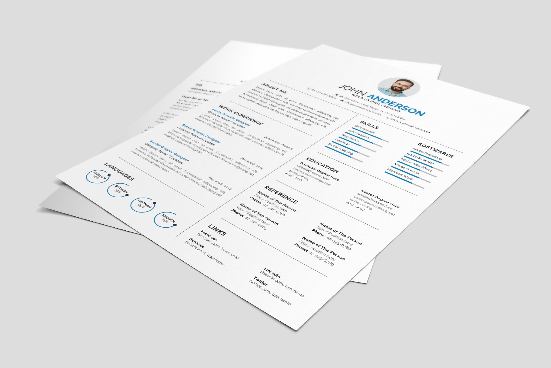 Clean Resume Cover Letter Design Cuts