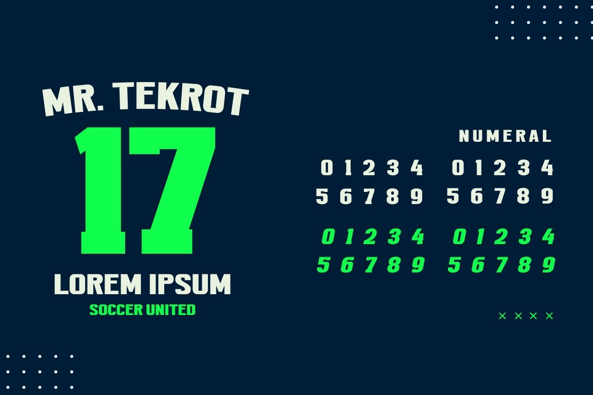 Tekrot Athletic Font Design Cuts