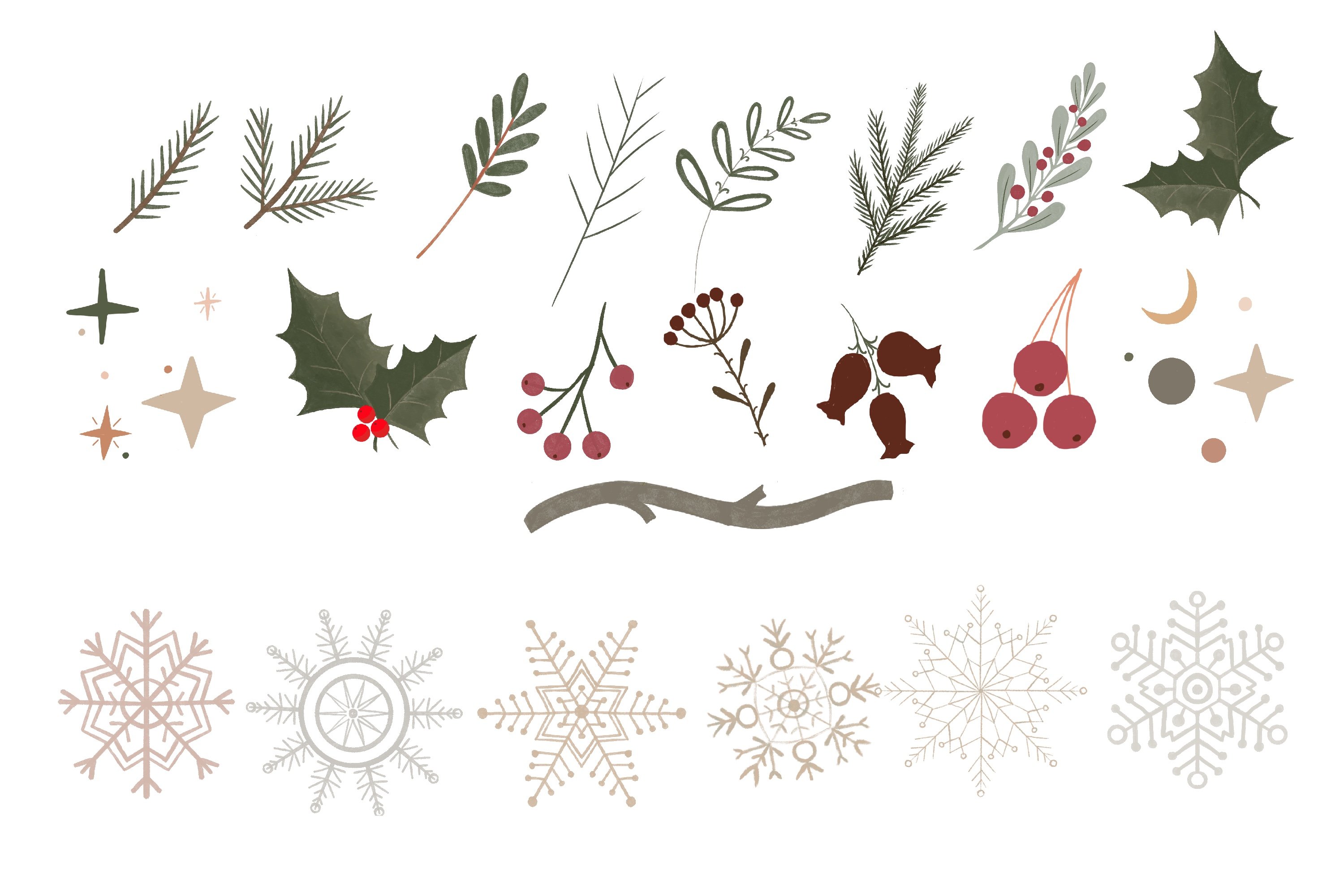 Boho Christmas Clipart Design Cuts