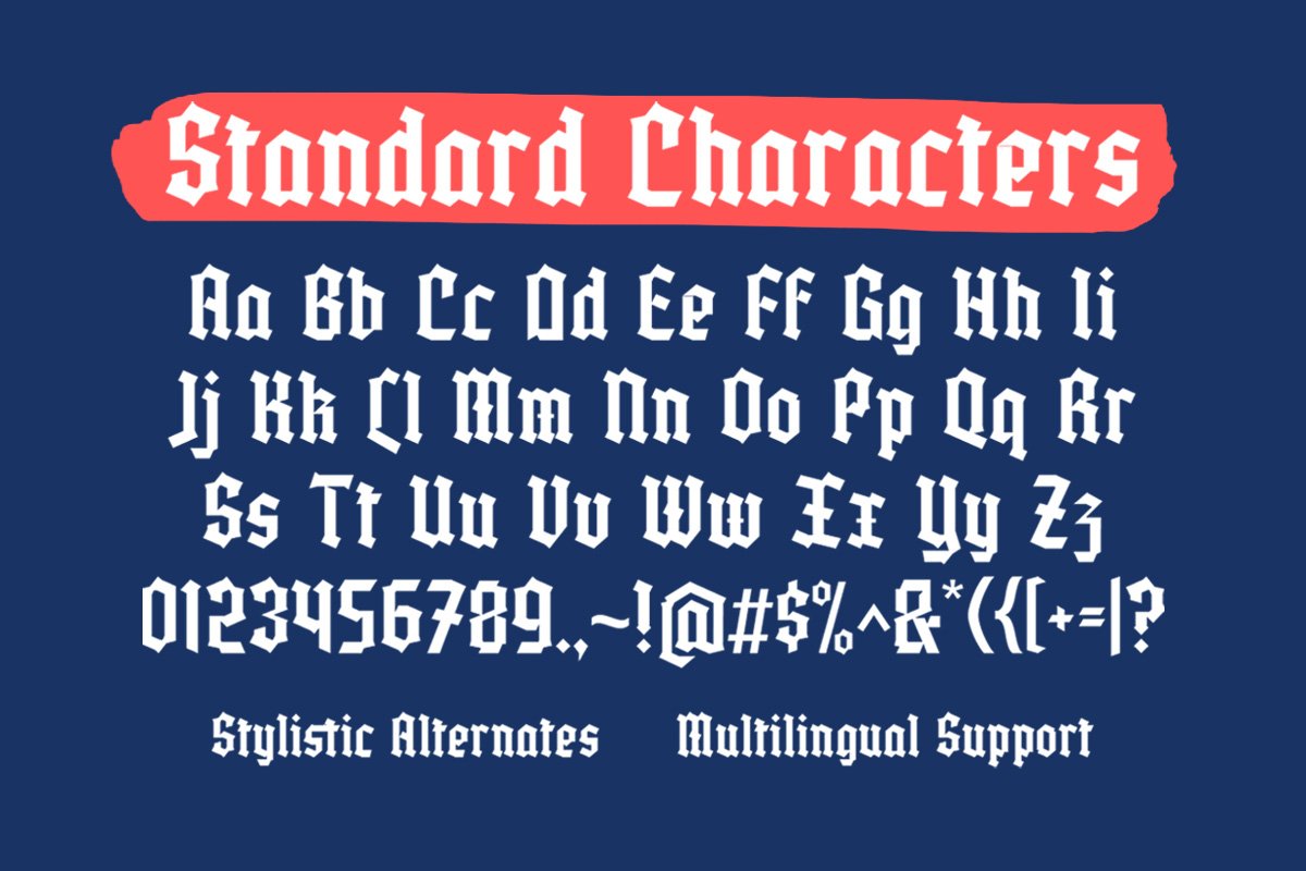 Miltorn Display Blackletter Design Cuts