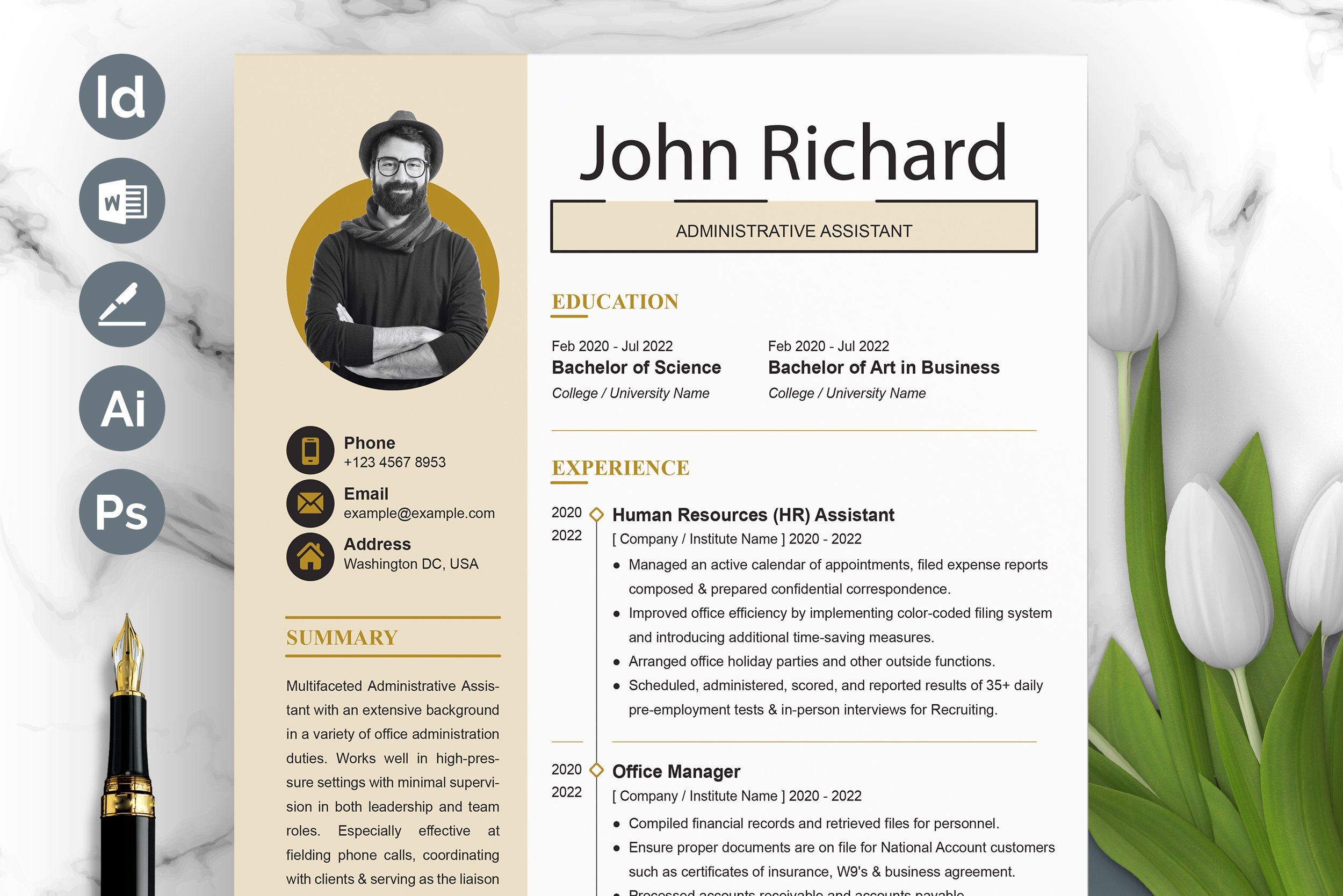 Modern Executive Assistant Resume Design Cuts