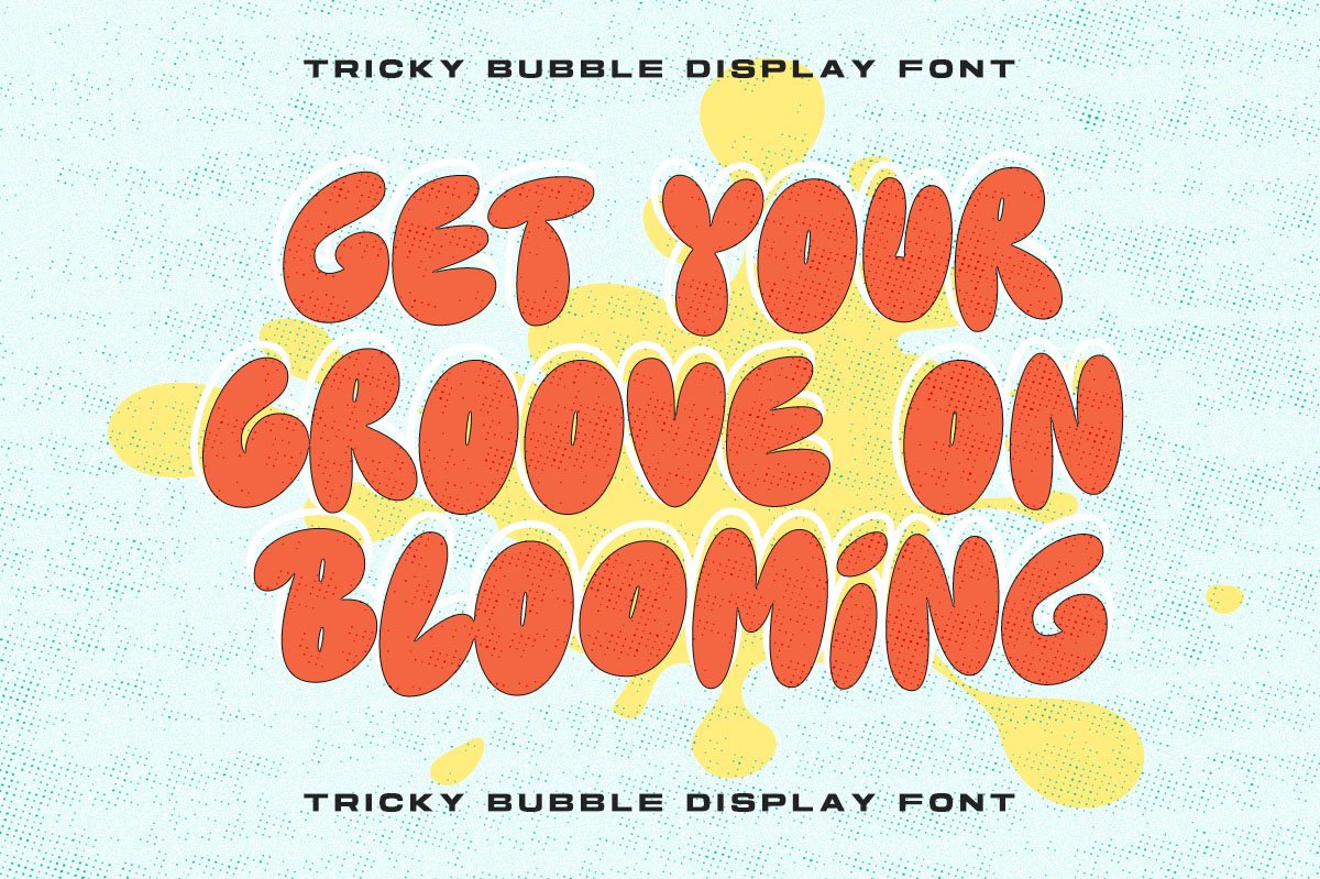 Tricky Bubble Display Font Design Cuts