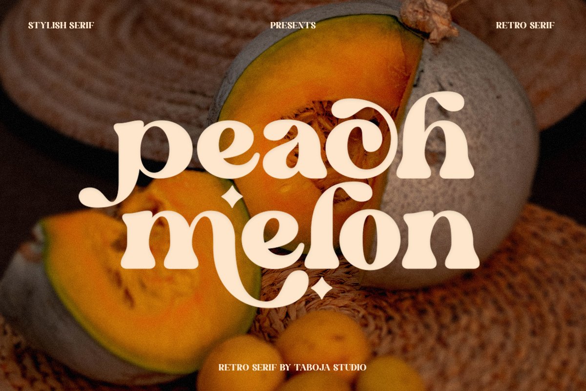 Peach Melon Modern Font Design Cuts