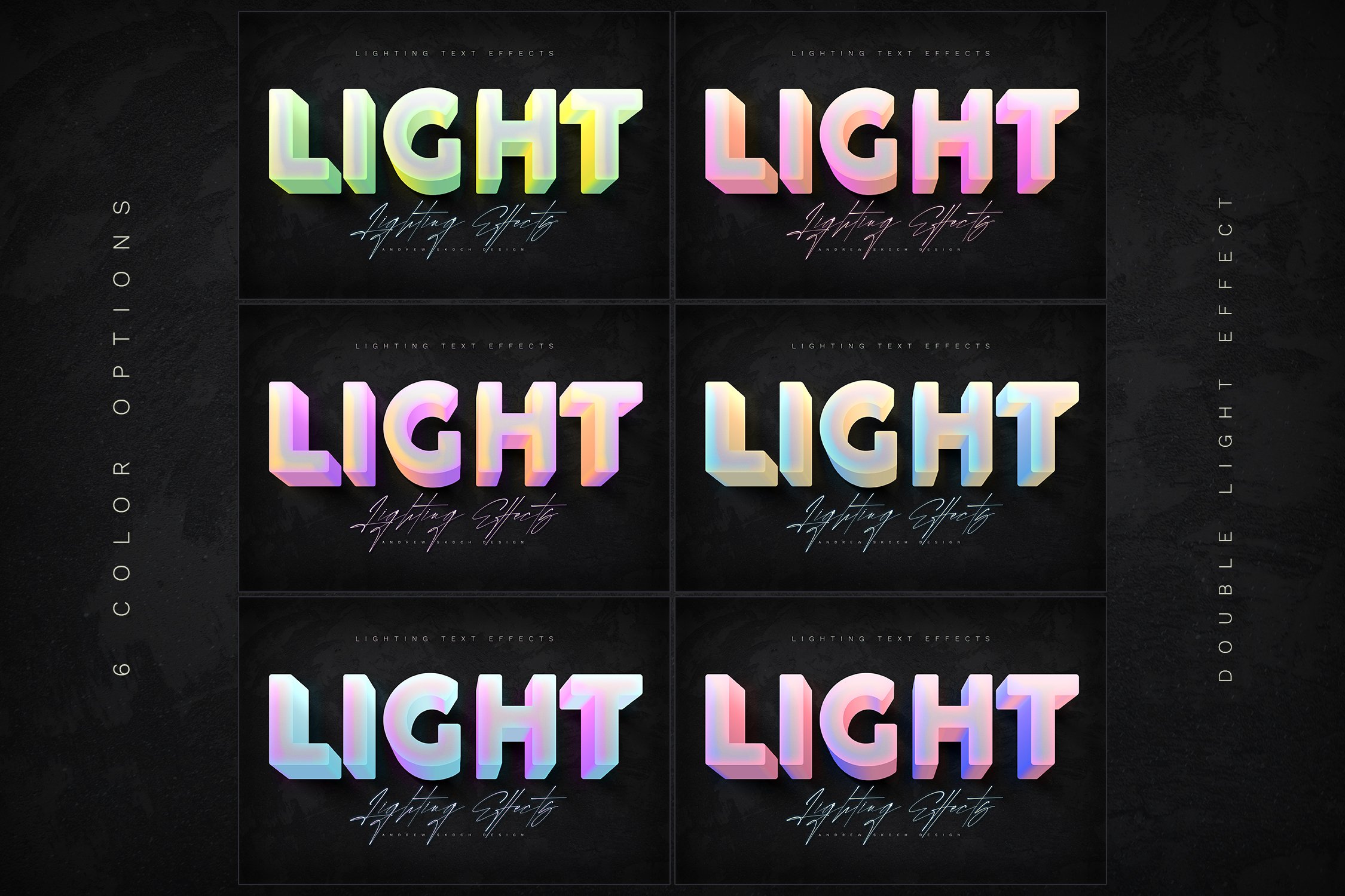 Double Light Text Effects Design Cuts