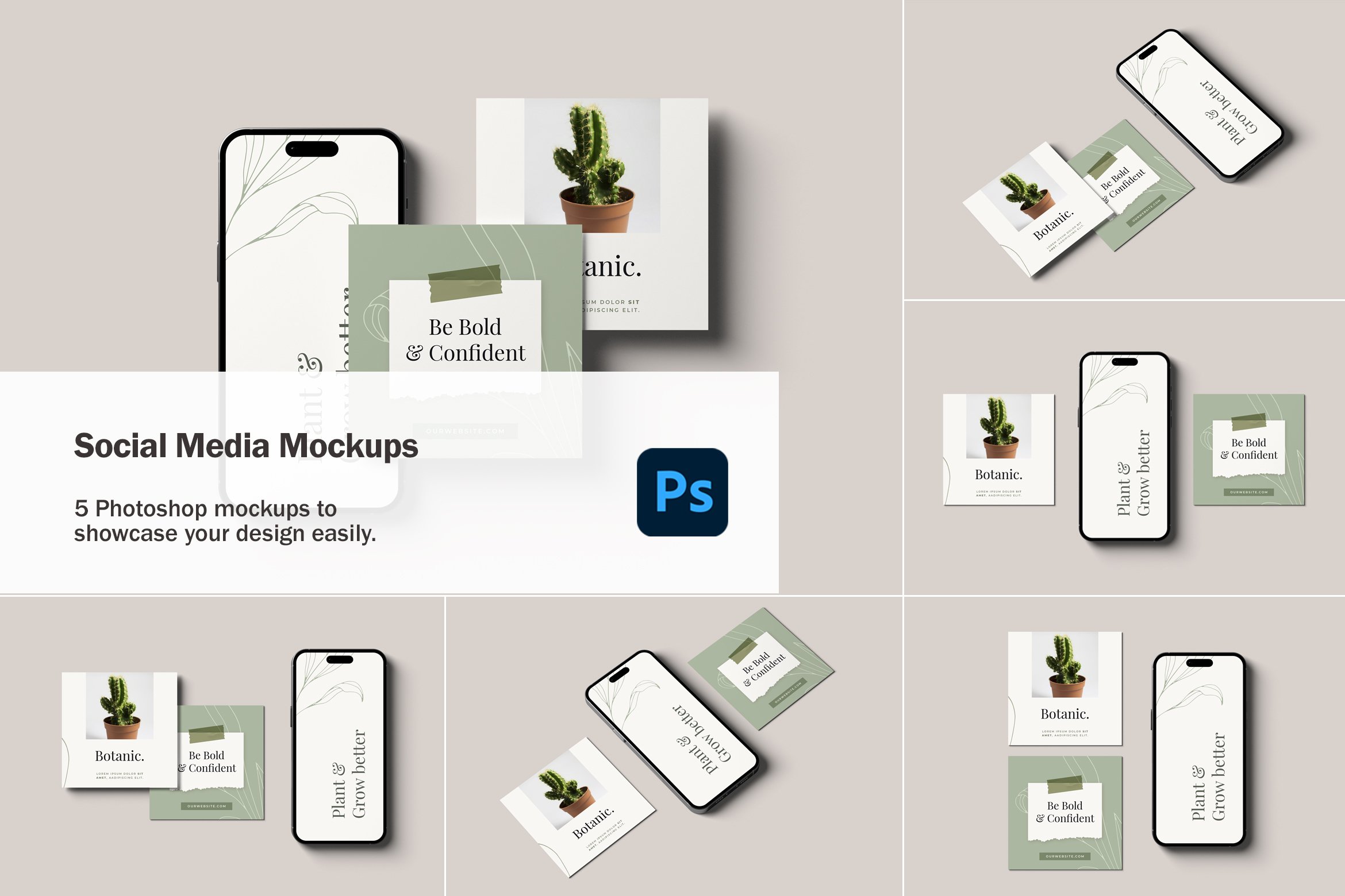 Social Media Mockups Design Cuts