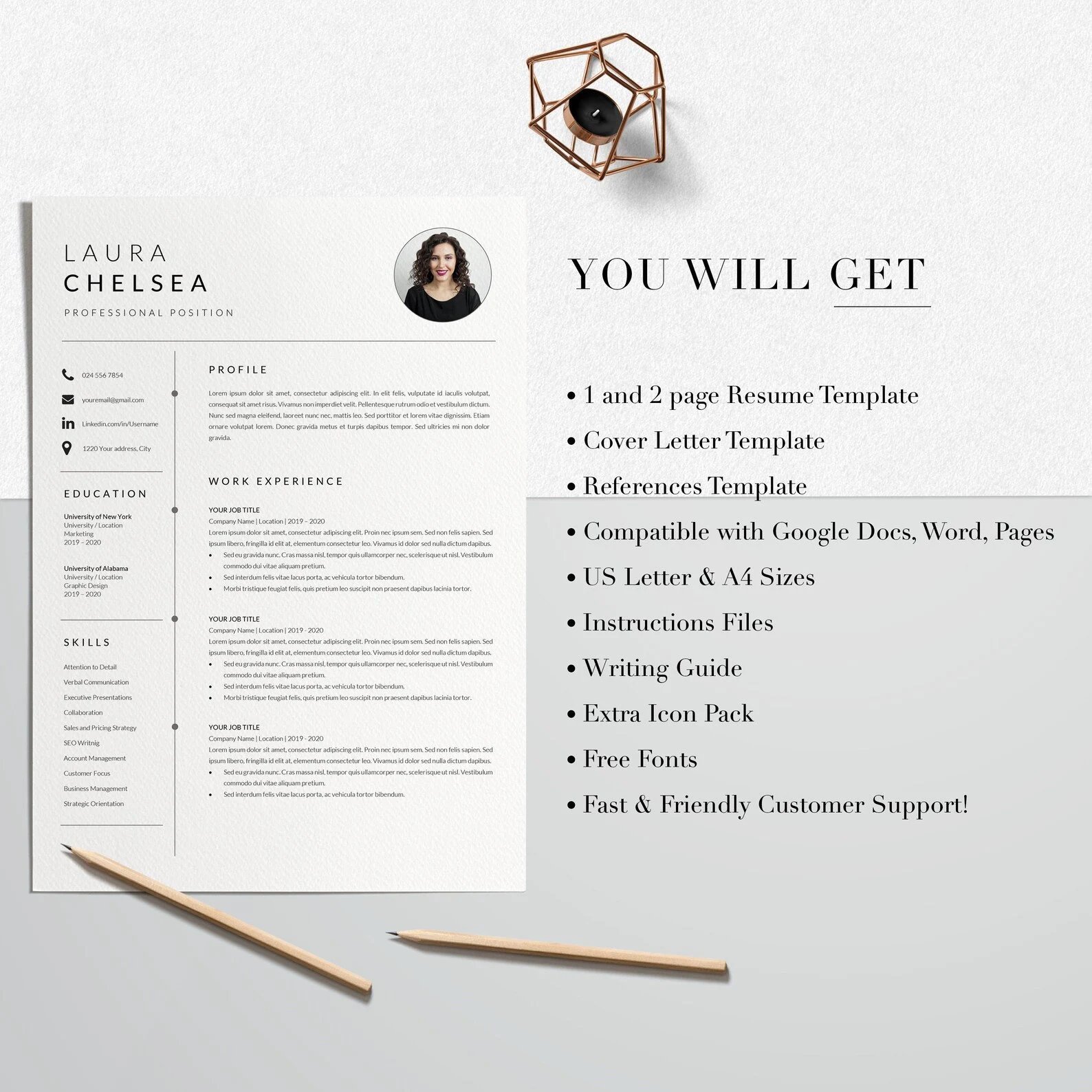 Resume Template Cv Template Laura Chelsea Design Cuts