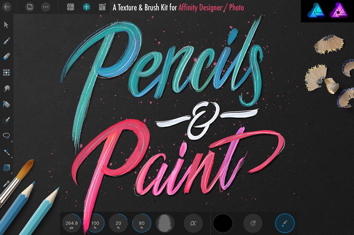 Pencils and Paint Kit for Affinity Designer