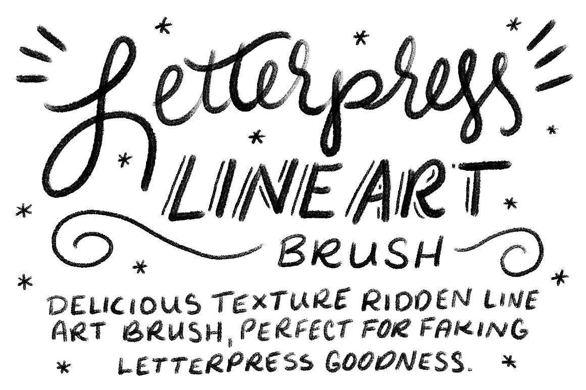 Letterpress Lineart Photoshop Brush