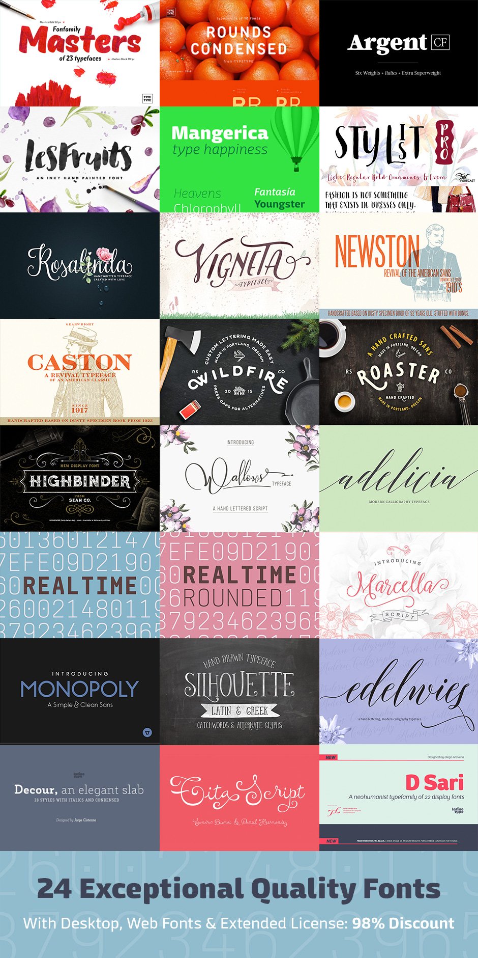 24 Exceptional Quality Fonts