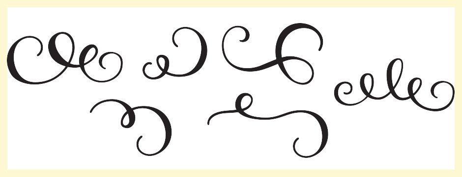Script Font  - Decorative Vectors Swirls and Swashes Set