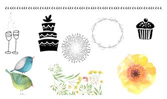 Watercolour Floral and Birthday Party Vectors Pack