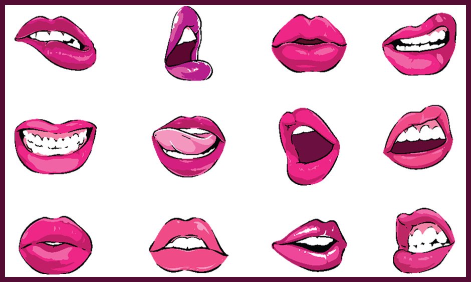 Pop Art Style Vector Lips Pack