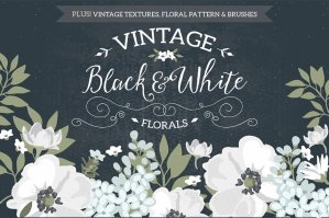 Vintage Black And White Florals