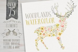 Woodland Elements Watercolor Megapack