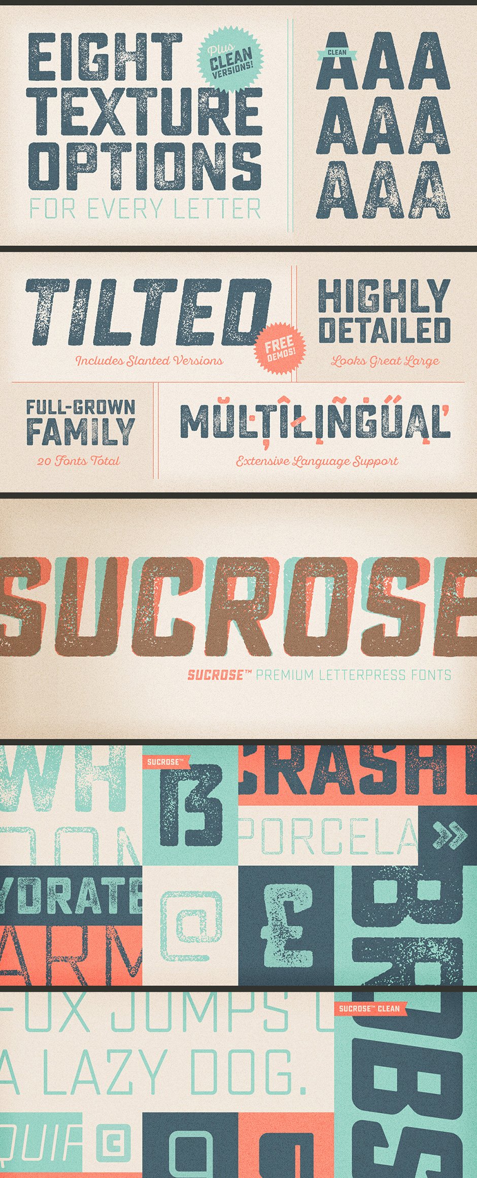 Sucrose Letterpress Font Family