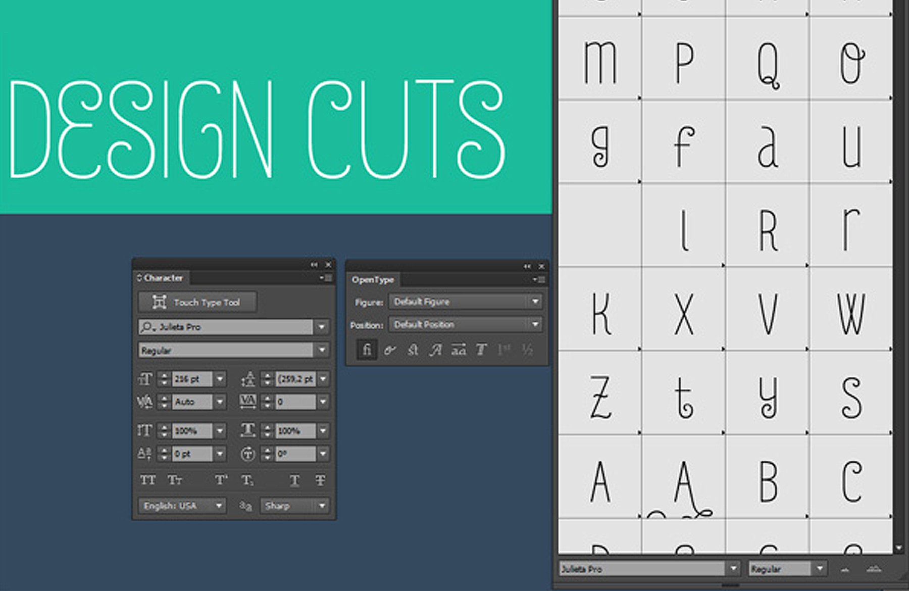 Use the Glyphs panel to insert glyphs and special characters in