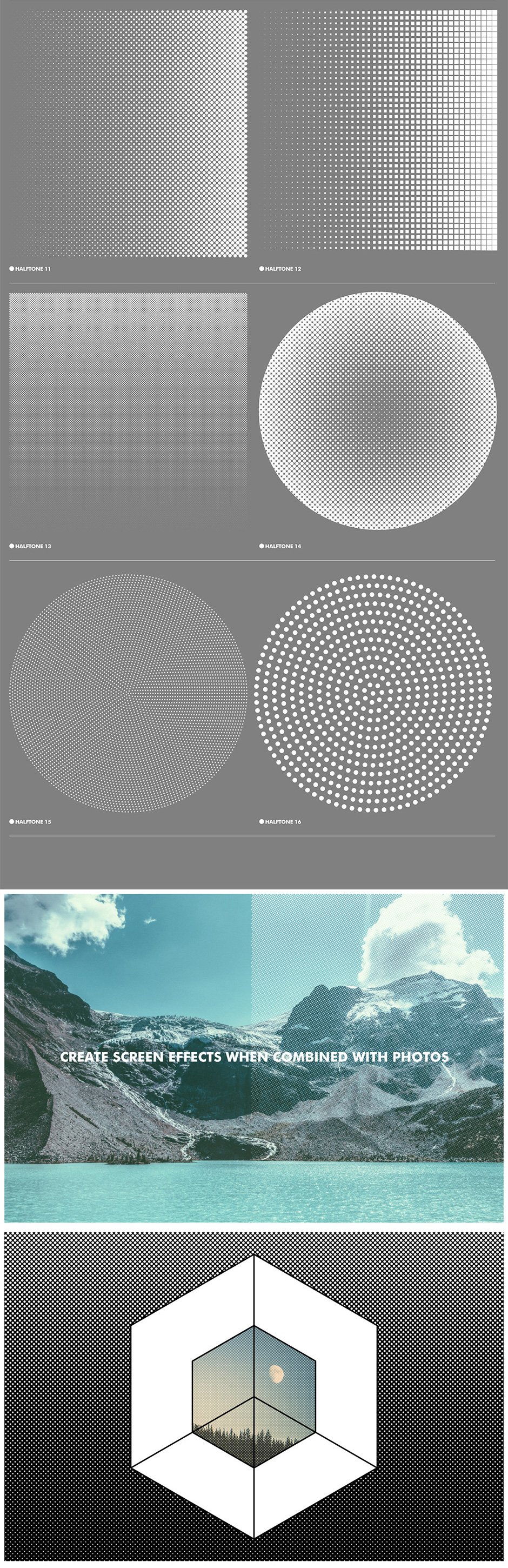 Clean Vector Halftone Effects Collection
