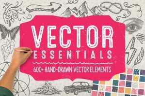 Vector Essentials: 600+ Hand-Drawn Vector Elements