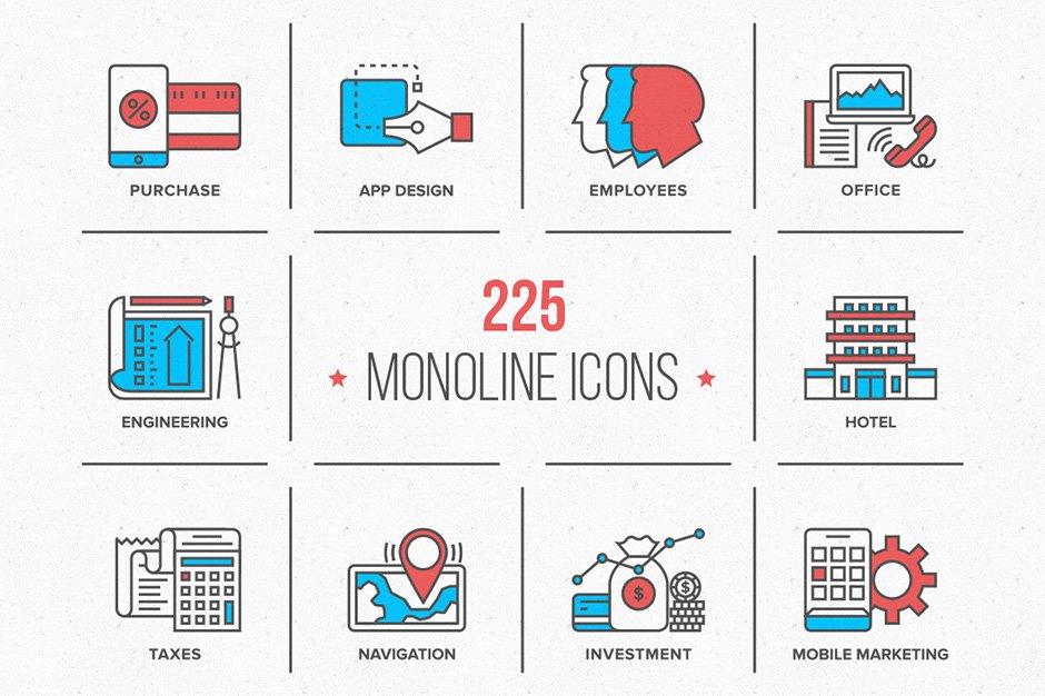 Monoline Icons Collection