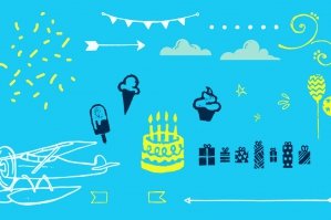 Fun Swirls, Doodles, Shapes, Balloons & Cakes Pack