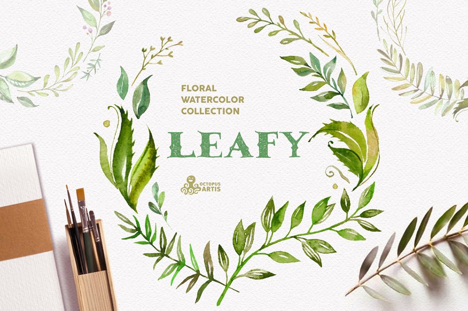 Leafy - Watercolor Floral Collection