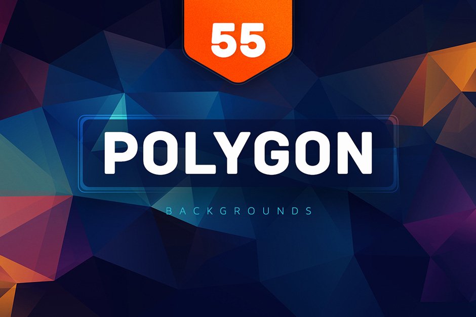 55+ Polygon Colorful Backgrounds V15