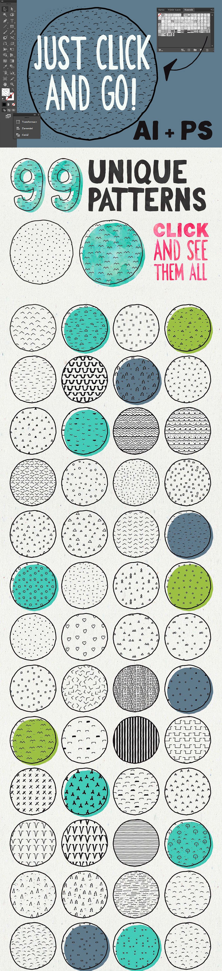 Hand-sketched Seampless Patterns II