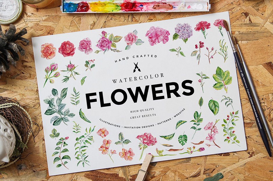 Watercolour Flowers Pack Vol. 1