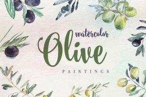 Olive Watercolor Paintings