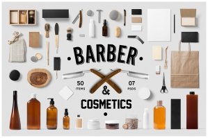 Barber & Cosmetics Branding Mock-Ups