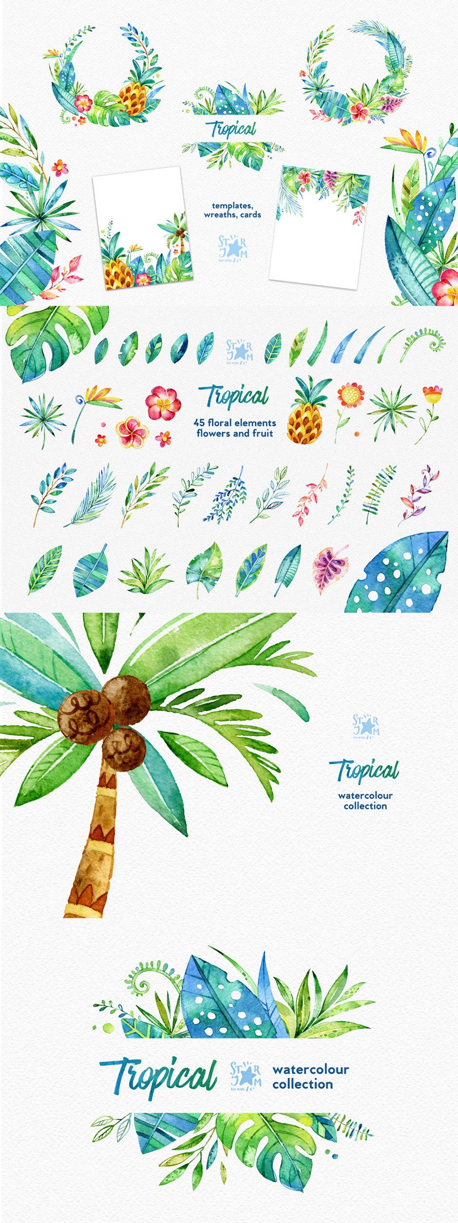 Tropical. Watercolour Collection