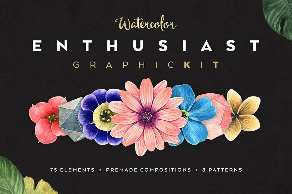 Watercolor Enthusiast Graphic Kit - Design Cuts