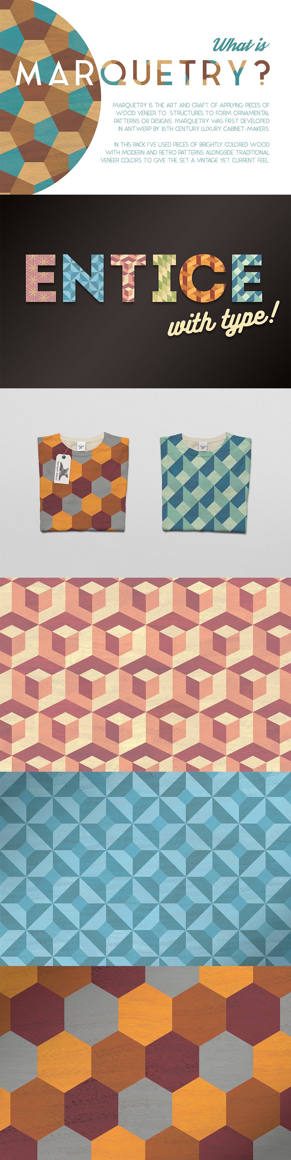 Geometric Marquetry Patterns