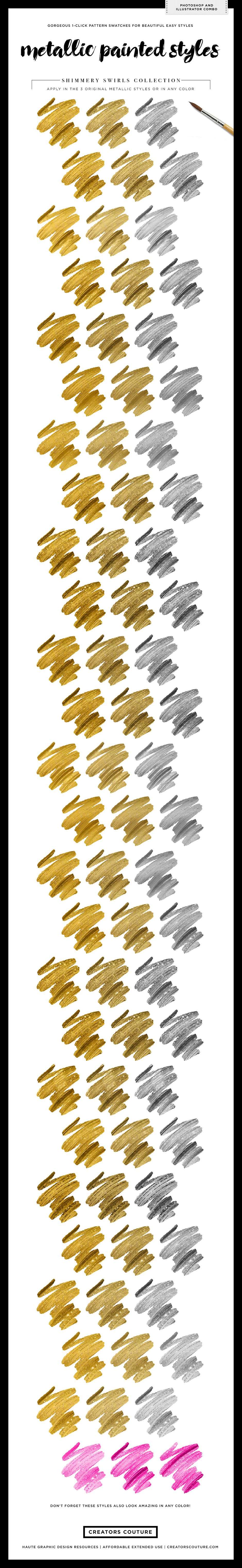 Shimmery Gold Paint Styles Bundle