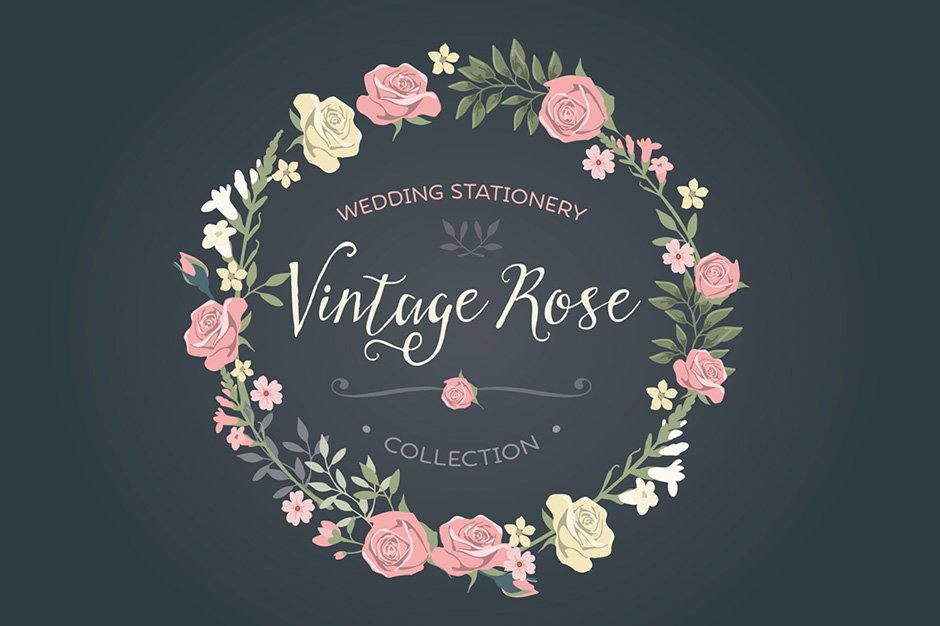 Vintage Rose Wedding Set