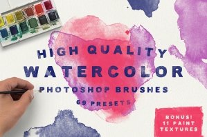 Watercolor Brushes & Bonus Textures
