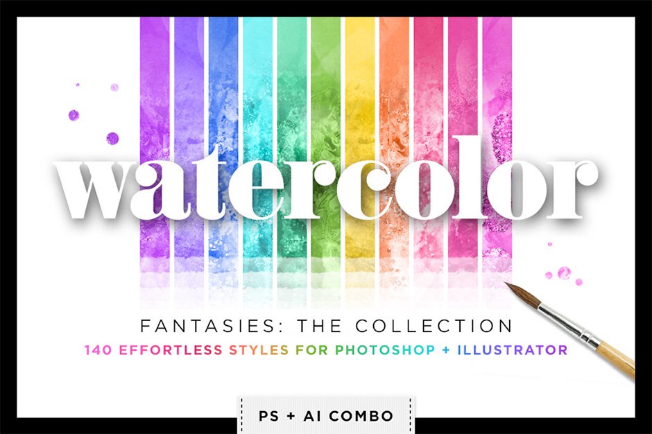 Watercolor Glitter Styles Bundle