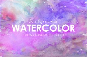 100 Watercolor Backgrounds Vol. 2