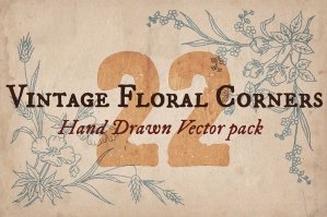 22 Vintage Floral Corners