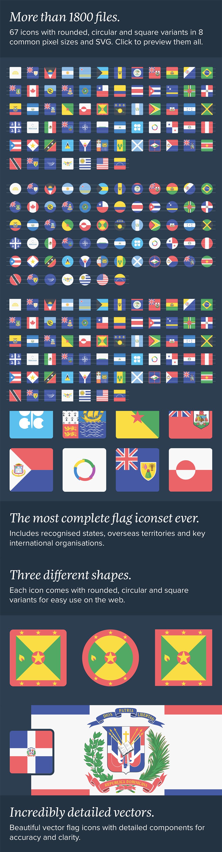 The Flags of the Americas Icon Set