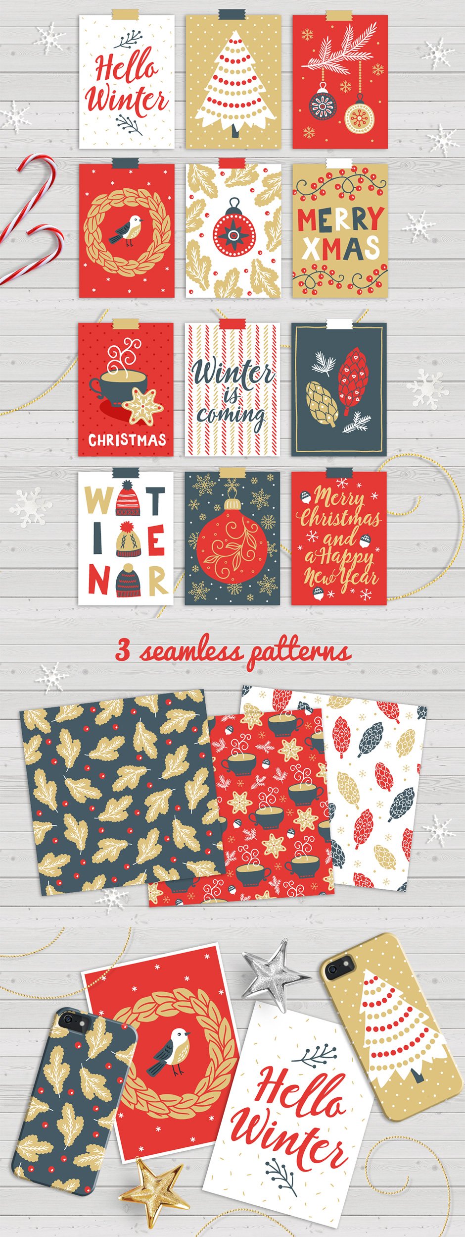 12 Christmas Cards + Bonus Patterns Volume 1
